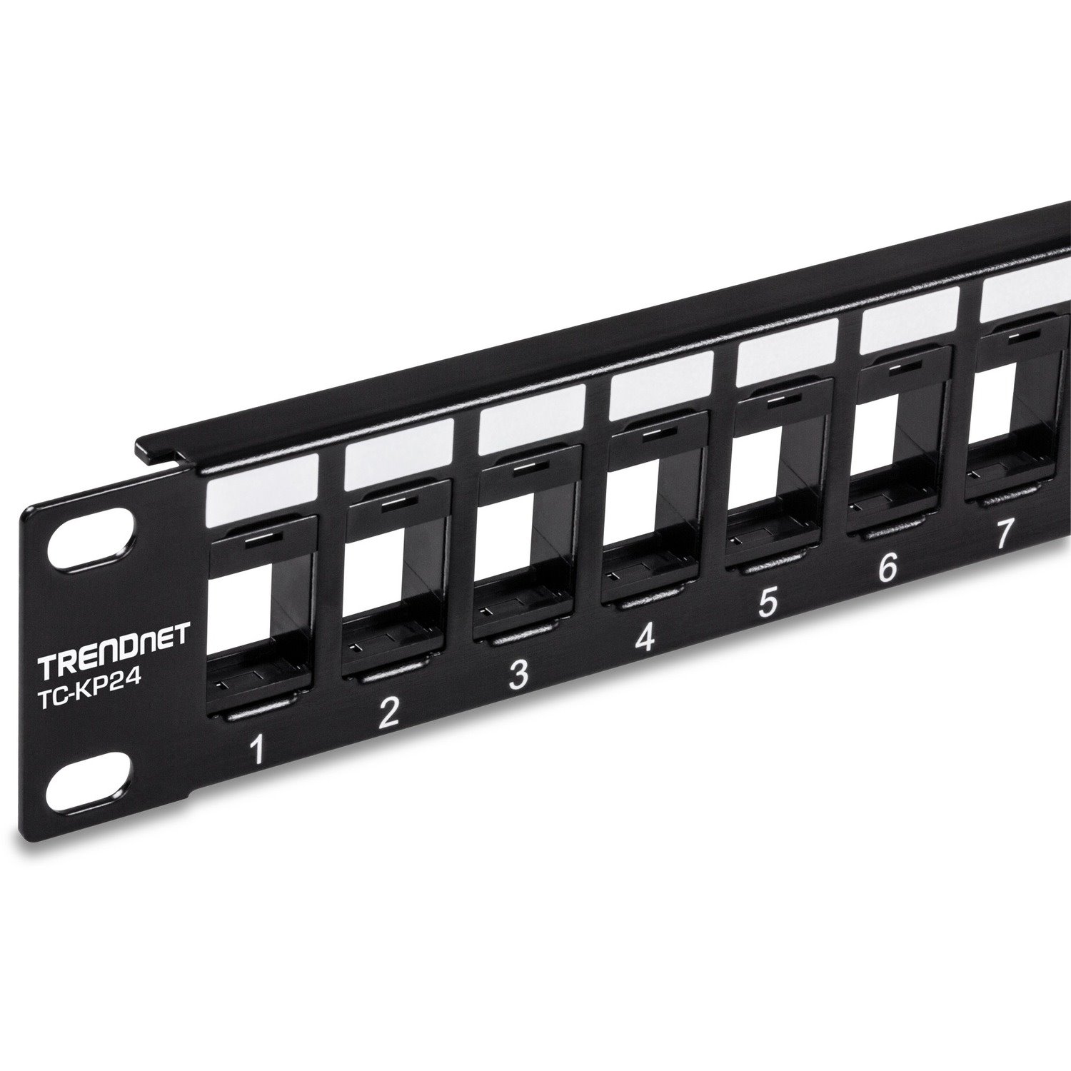 TRENDnet 24-Port Blank Keystone 1U Patch Panel, 1U 19" Metal Rackmount Housing, Recommended With TC-K25C6 & TC-K50C6 Cat6 Keystone Jacks (Sold Separately), Black, TC-KP24