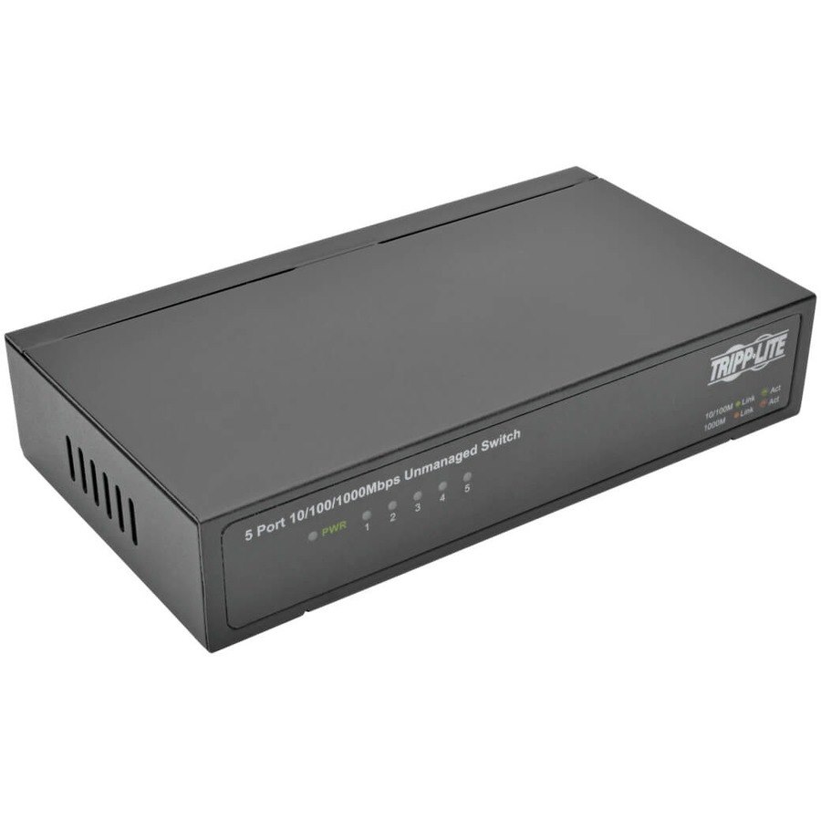 Tripp Lite by Eaton 5-Port 10/100/1000 Mbps Desktop Gigabit Ethernet Unmanaged Switch, Metal Housing