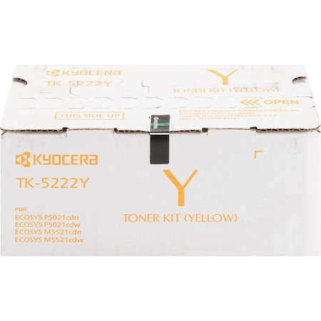 Kyocera TK-5222Y Original Standard Yield Laser Toner Cartridge - Yellow - 1 Each