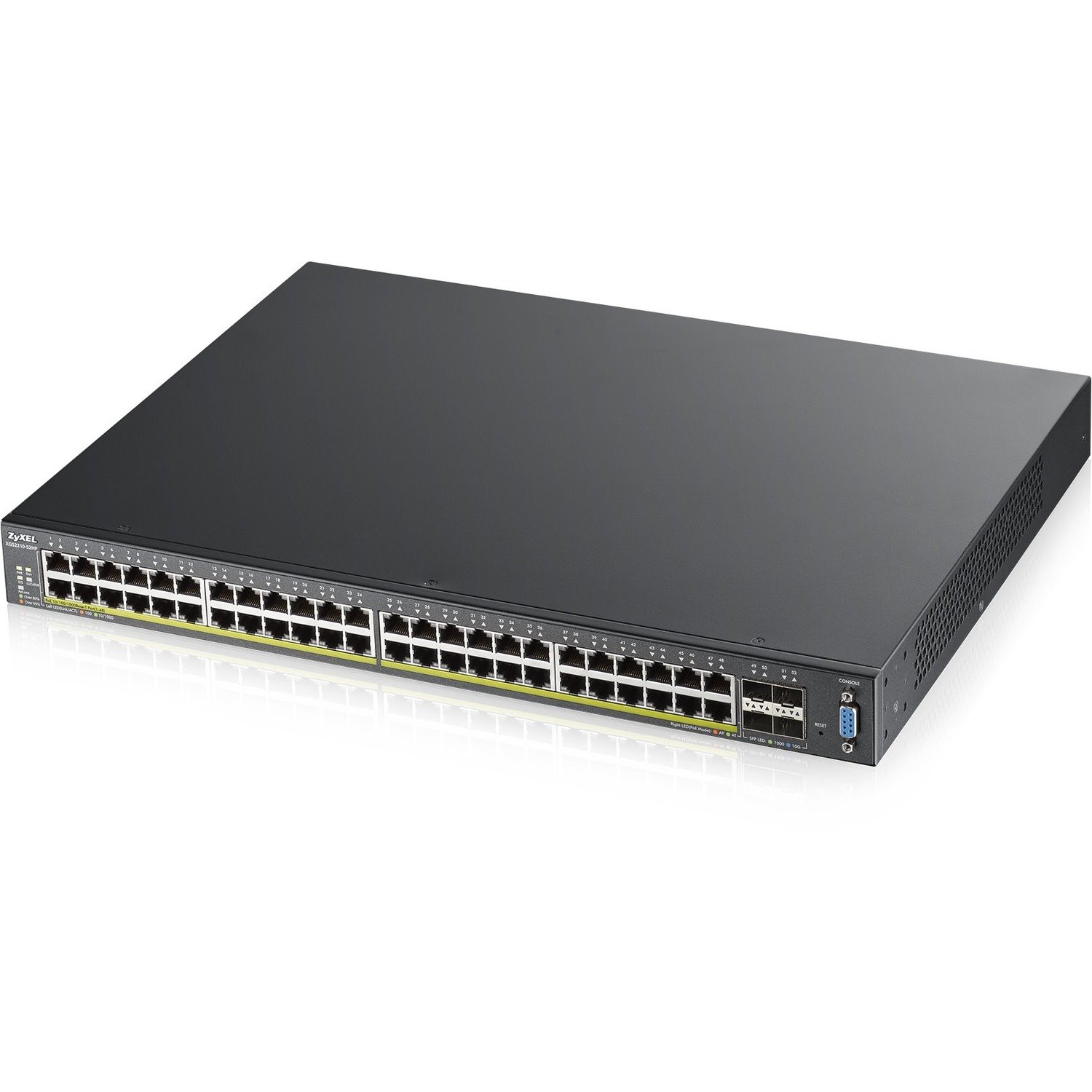 ZYXEL XGS2210 XGS2210-52HP 48 Ports Manageable Ethernet Switch - Gigabit Ethernet, 10 Gigabit Ethernet - 10/100/1000Base-TX, 10GBase-X