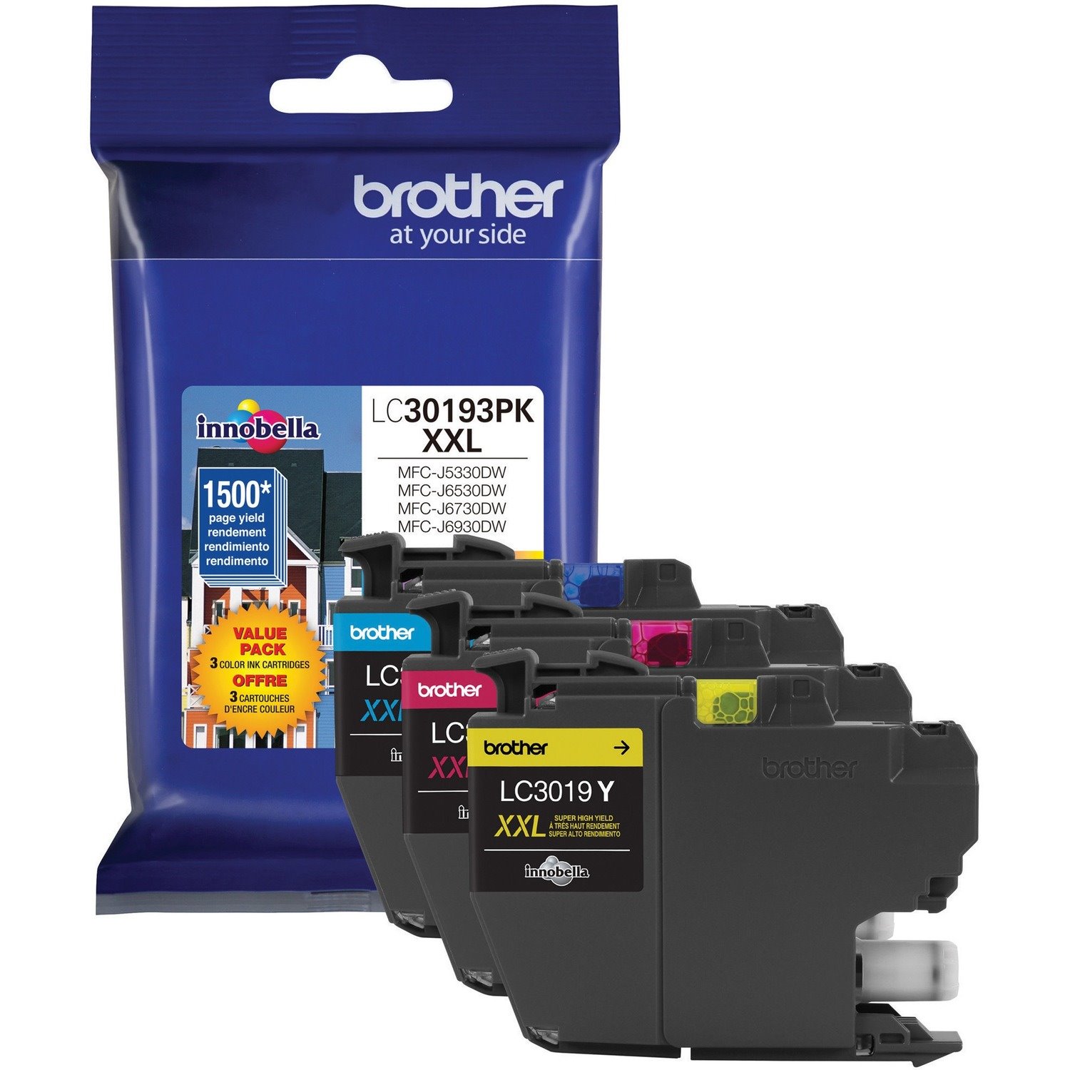 Brother Innobella LC30193PKS Original Inkjet Ink Cartridge - Yellow, Cyan, Magenta - 3 / Pack