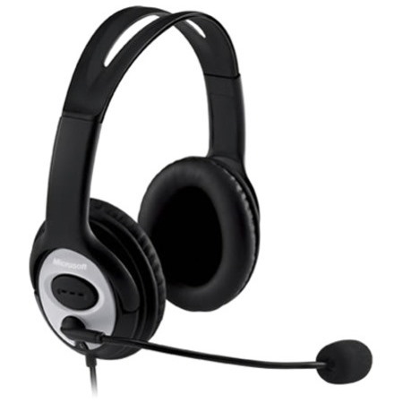 Microsoft LifeChat LX-3000 Wired Over-the-head Stereo Headset - Black/Silver