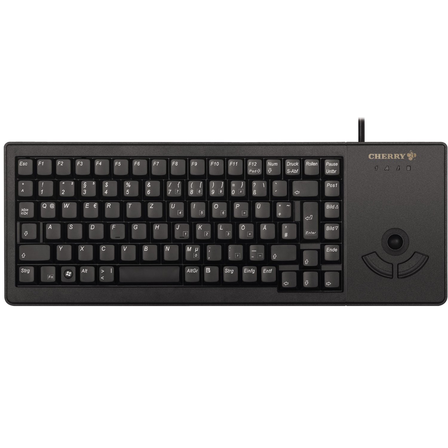 CHERRY G84-5400 Keyboard - Cable Connectivity - PS/2 Interface - Trackball - Black