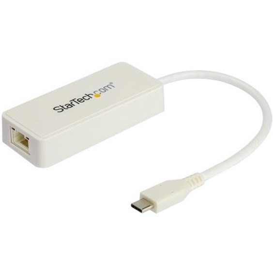 StarTech.com USB-C Ethernet Adapter with Extra USB 3.0 Port - White