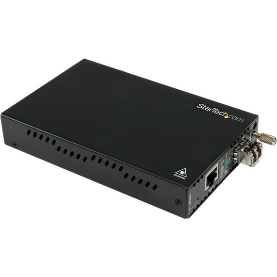 StarTech.com Multimode (MM) LC Fiber Media Converter with SFP - OAM Management - 802.3ah Compliant - Gigabit Ethernet - 550m - 850nm (ET91000LCOAM)