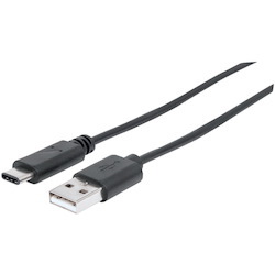 Manhattan Hi-Speed USB 2.0 A Male to C Male Device Cable, 3 ft, Black