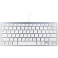 R-Go Compact ergonomic keyboard, flat design, mini keyboard, QWERTY (US) layout, wired, white