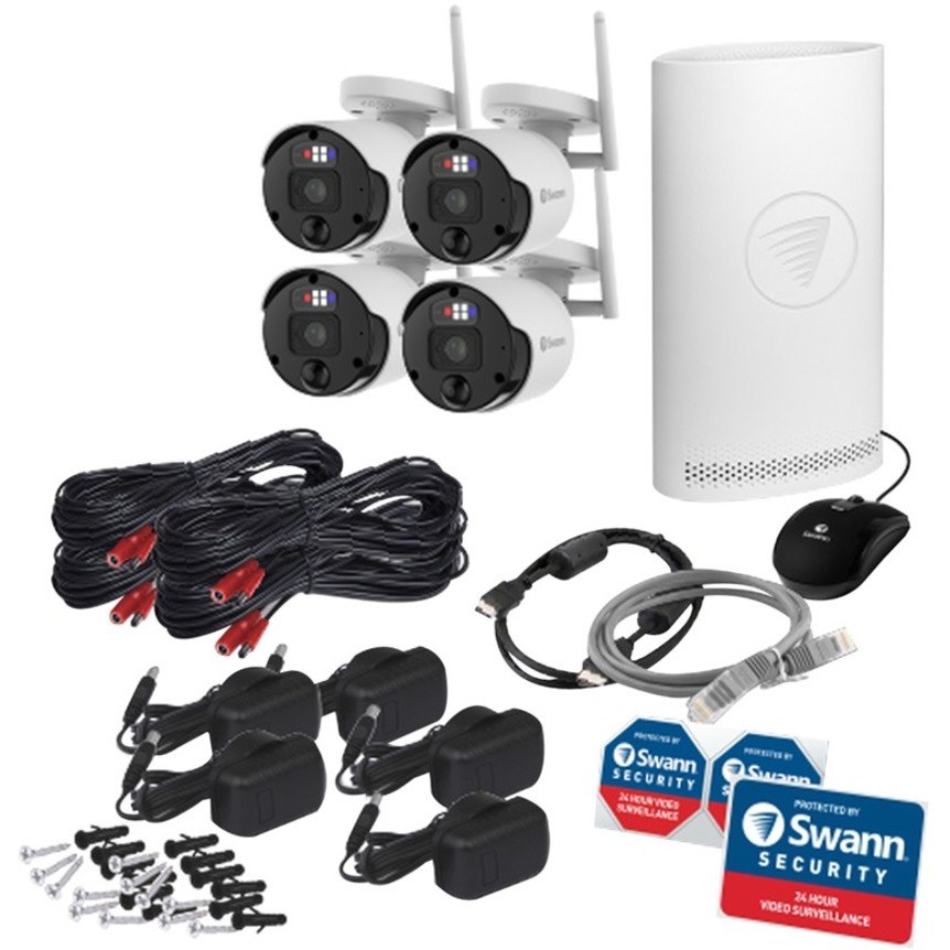 Swann SWNVK-500SD4 4 Channel Night Vision Wireless, Wired Video Surveillance System 1 TB HDD