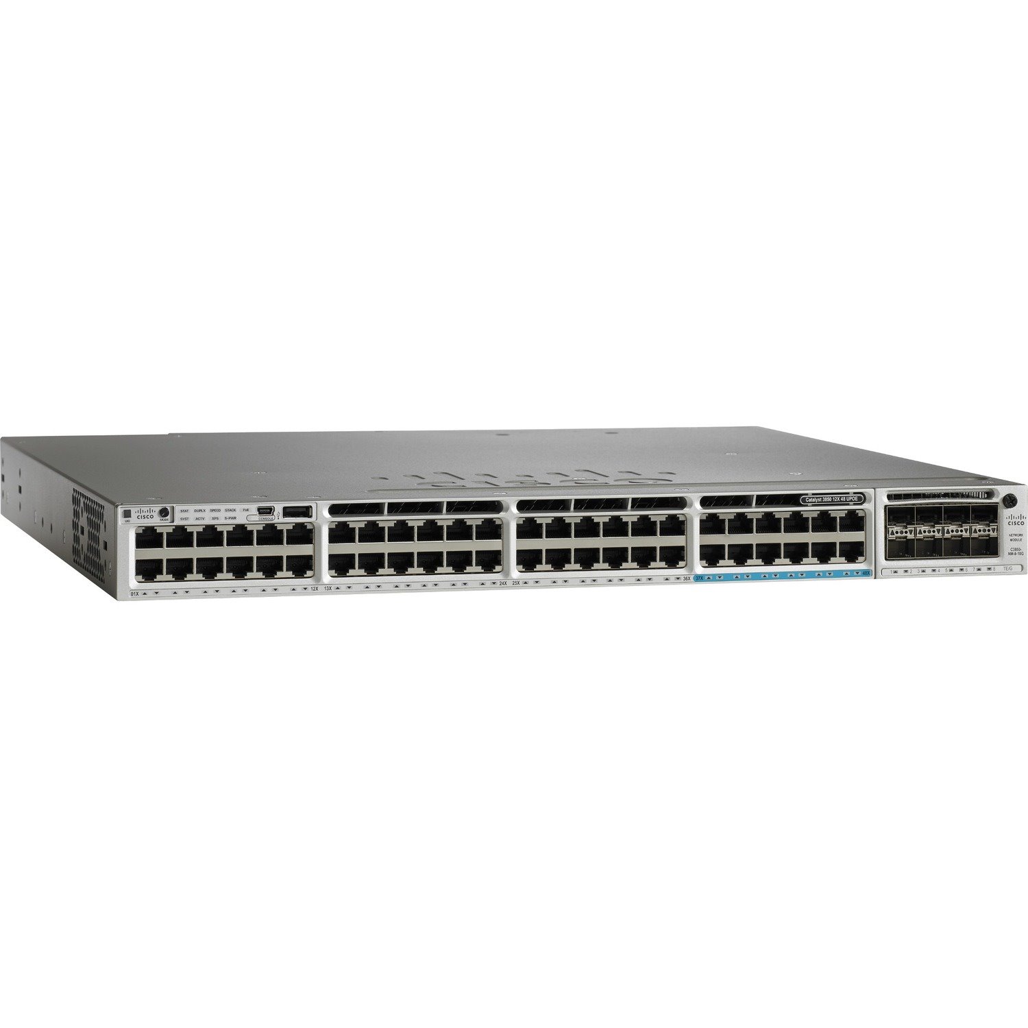 Cisco Catalyst 3850 C3850-12X48U 48 Ports Manageable Ethernet Switch - Gigabit Ethernet - 10/100/1000Base-T - Refurbished