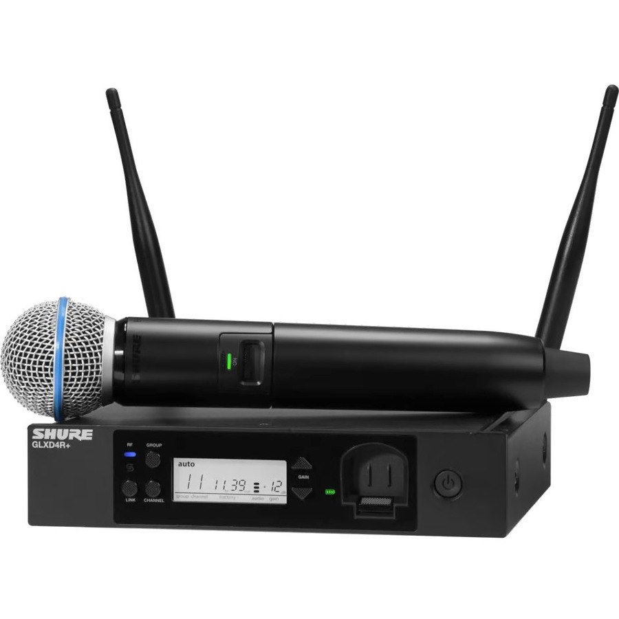 Shure GLXD24R+/B58 Digital Wireless Rack System with BETA 58A Vocal Microphone