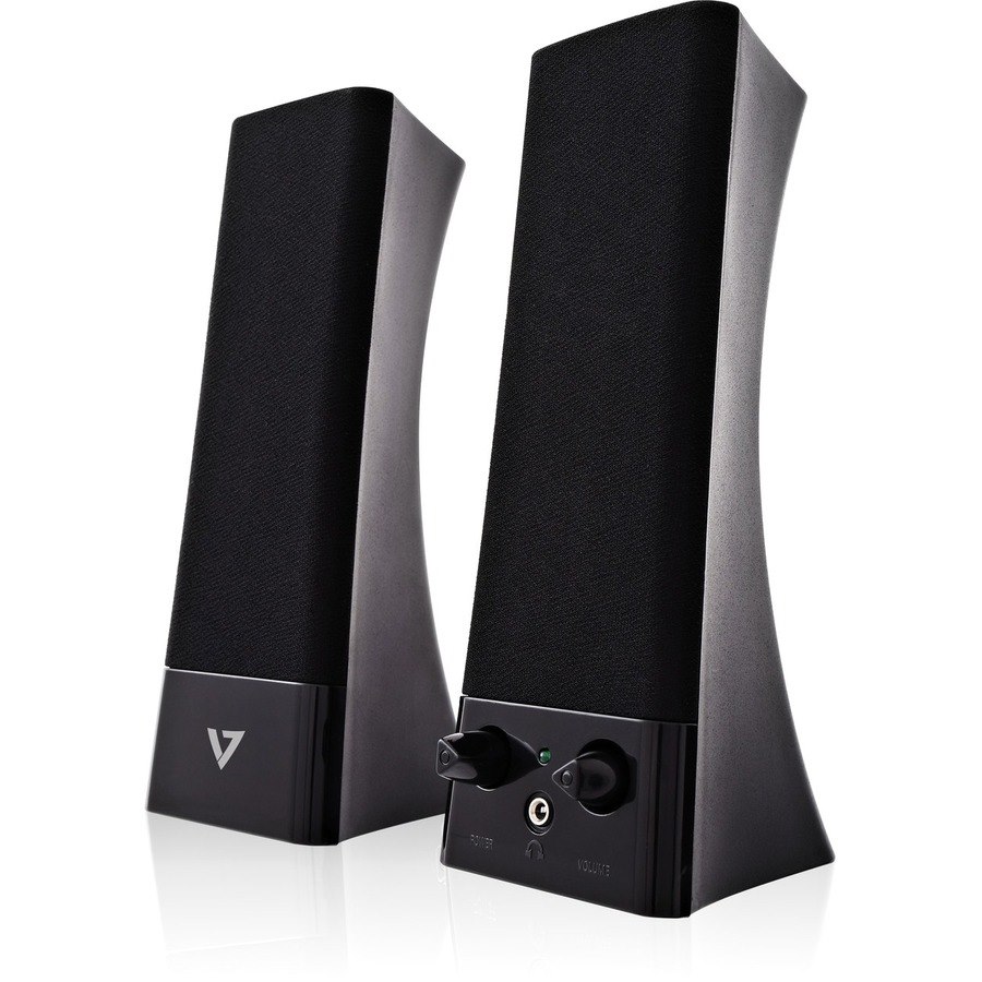 V7 Portable Speaker System - 5 W RMS - Black