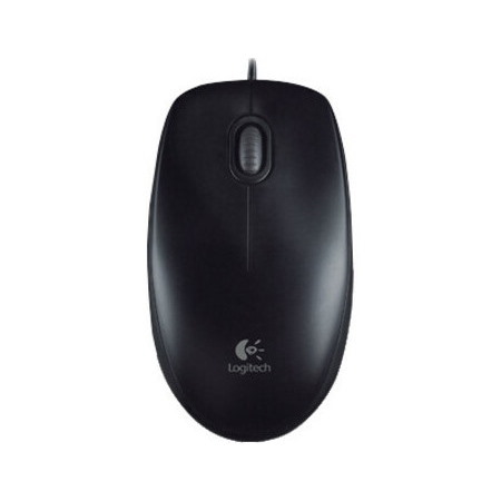 Logitech B100 Mouse - USB - Optical - 3 Button(s) - Black