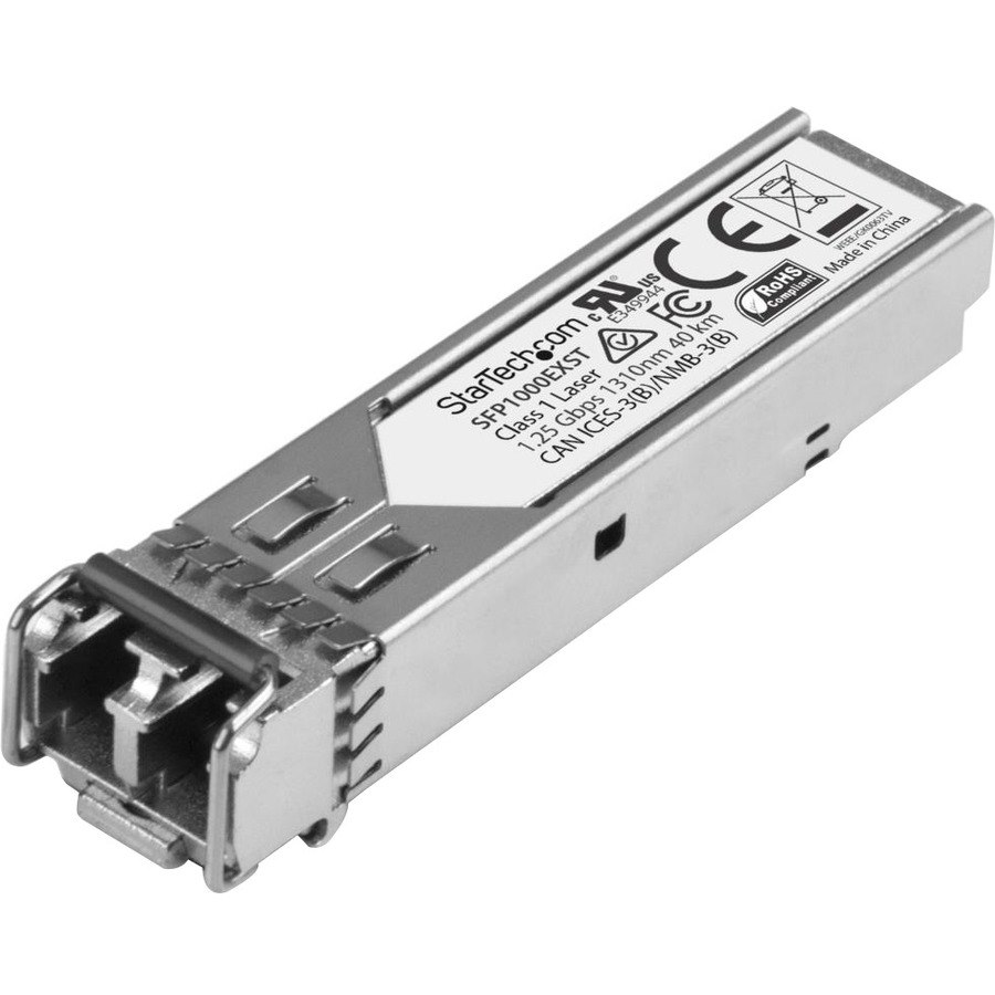 StarTech.com Cisco GLC-EX-SMD Compatible SFP Module - 1000BASE-EX - 1GE Gigabit Ethernet SFP 1GbE Single Mode Fiber SMF Optic Transceiver