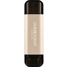 Transcend JetFlash 930C 512 GB USB 3.2 (Gen 1) Type A, USB 3.2 (Gen 1) Type C Flash Drive - Gold