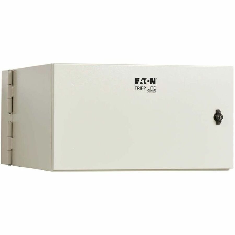 Eaton Tripp Lite Series SmartRack Industrial Enclosure with Lock - NEMA 4, Wall Mount, Metal Construction, Hinged Back, 28 in. Depth, 6U, Gray