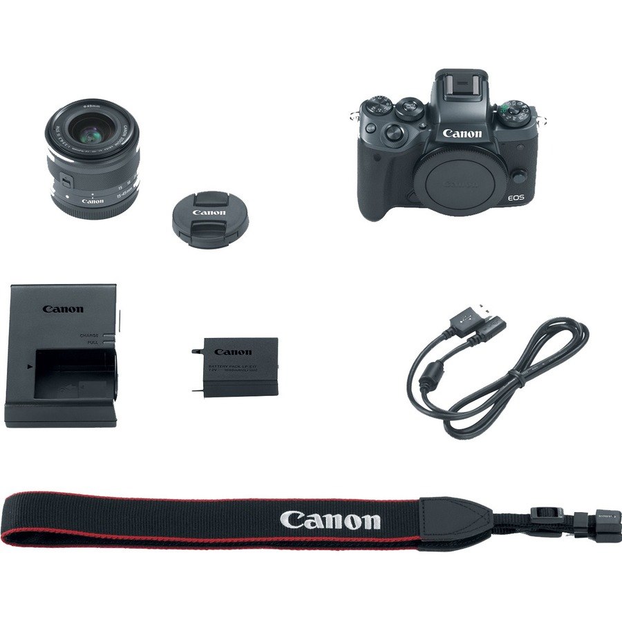 Canon EOS M5 24.2 Megapixel Mirrorless Camera with Lens - 0.59" - 1.77" - Black