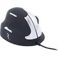 R-Go HE Break ergonomic mouse, vertical mouse with break software, prevents RSI, medium(hand length 165-185mm), left handed, wired, black