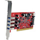 StarTech.com USB Adapter - PCI - Plug-in Card - Red - TAA Compliant