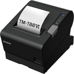 Epson TM-T88VI-iHUB Desktop Direct Thermal Printer - Monochrome - Receipt Print - USB - Serial
