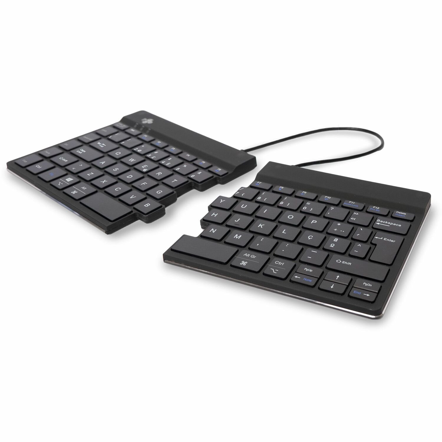 R-Go Split Break Keyboard - Wireless Connectivity - Portuguese - QWERTY Layout - Black