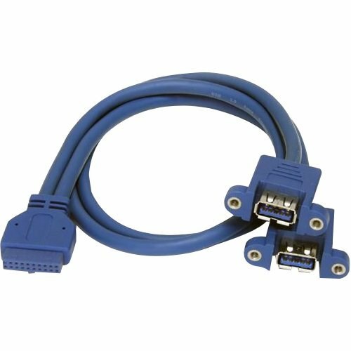 StarTech.com 2 Port Panel Mount USB 3.0 (5Gbps) Cable - USB A to Motherboard Header Cable F/F