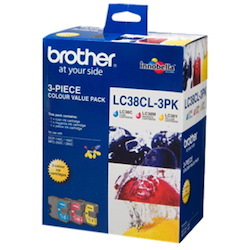 Brother LC-38 Original Inkjet Ink Cartridge - Cyan, Yellow, Magenta - 3 / Pack