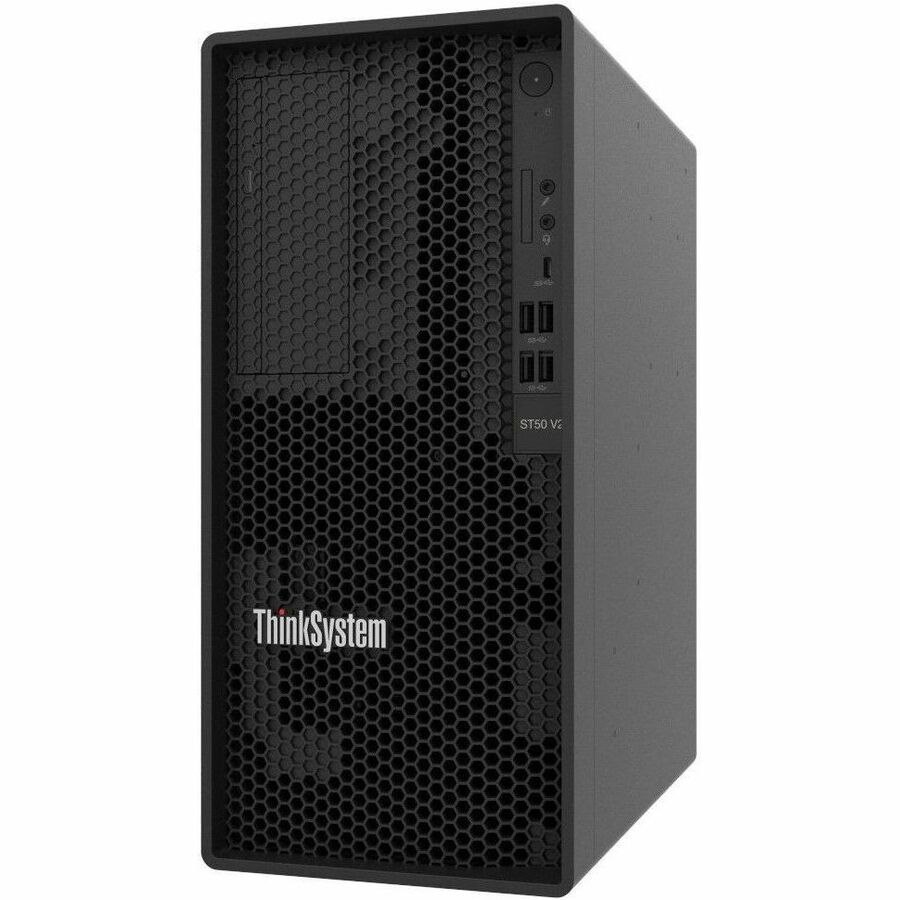 Lenovo ThinkSystem ST50 V2 7D8J100GEA Tower Server - 1 x Intel Xeon E-2324G 3.10 GHz - 16 GB RAM - 1.92 TB SSD - (2 x 960GB) SSD Configuration - Serial ATA/600 Controller