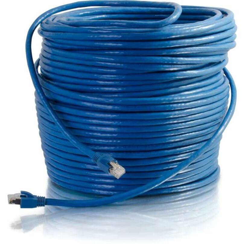 C2G 250ft Cat6 Ethernet Cable - Solid Shielded (STP) - Blue