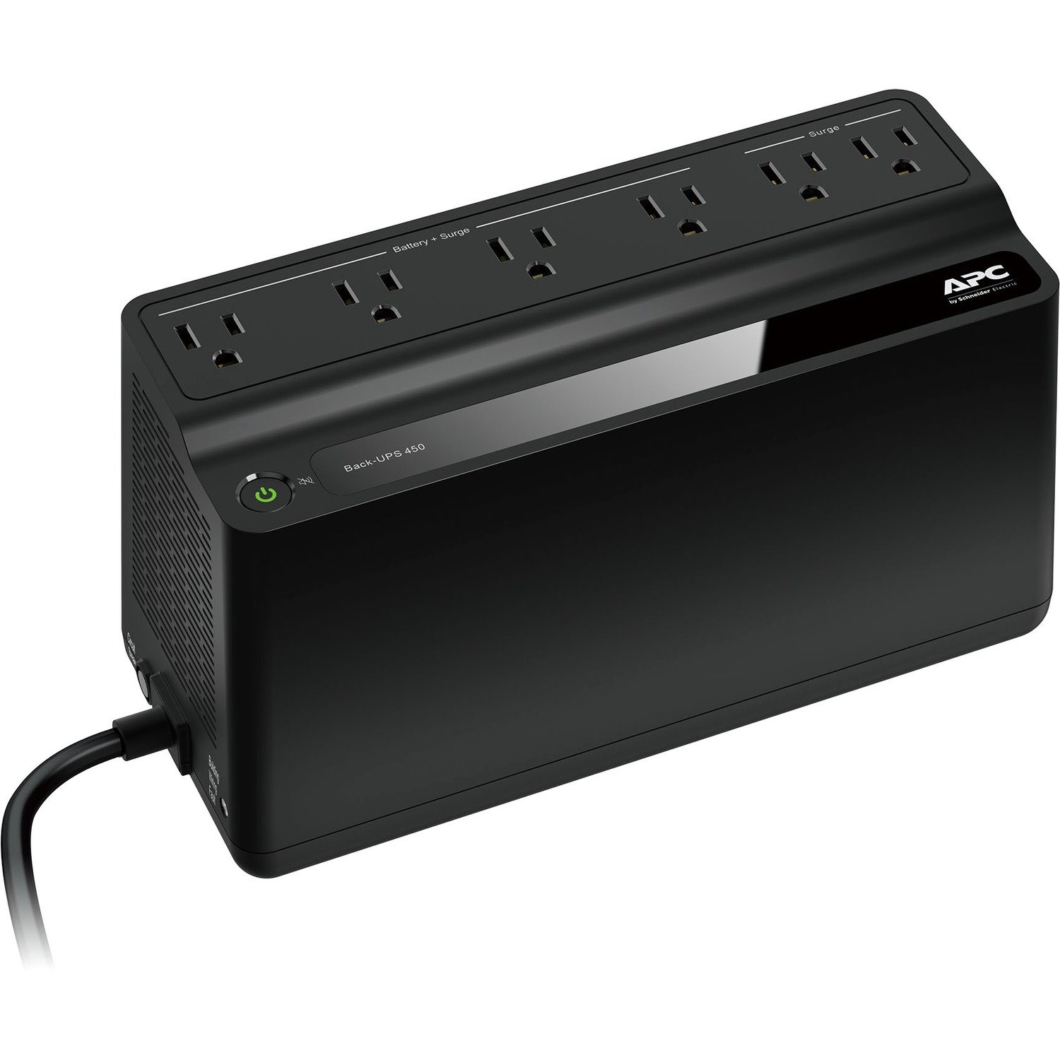 APC by Schneider Electric Back-UPS, 6 Outlets, 450VA, 120V, Retail