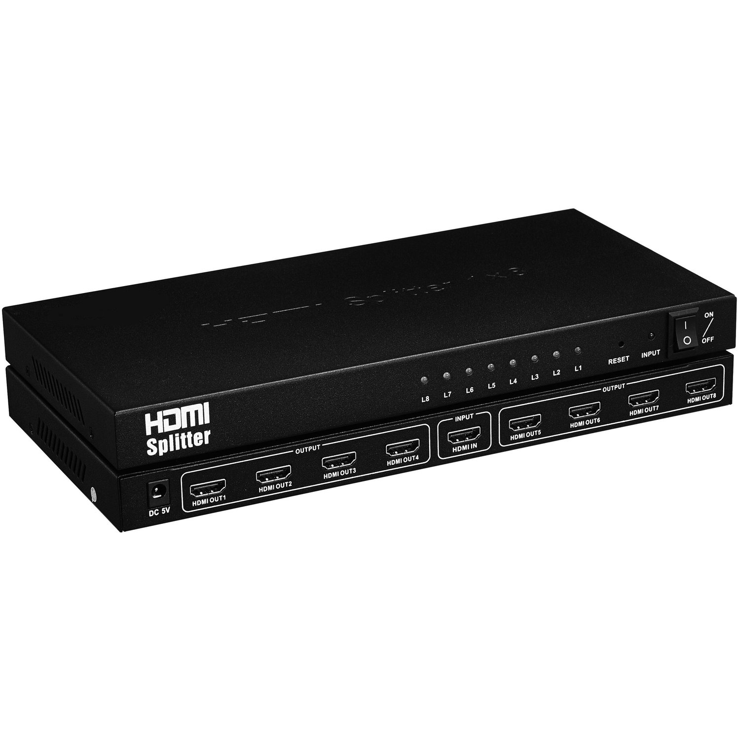 4XEM 8 Port high speed HDMI video splitter fully supporting 1080p, 3D for Blu-Ray, gaming consoles and all other HDMI compatible devices