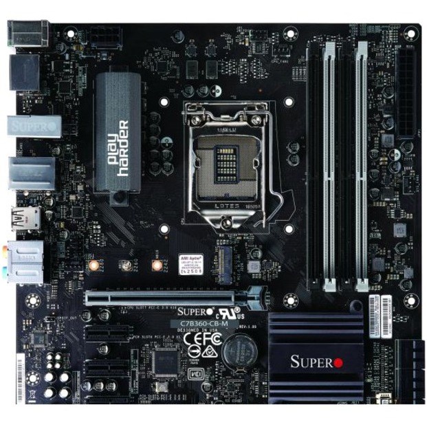 Supermicro C7B360-CB-MW Desktop Motherboard - Intel B360 Chipset - Socket H4 LGA-1151 - Micro ATX