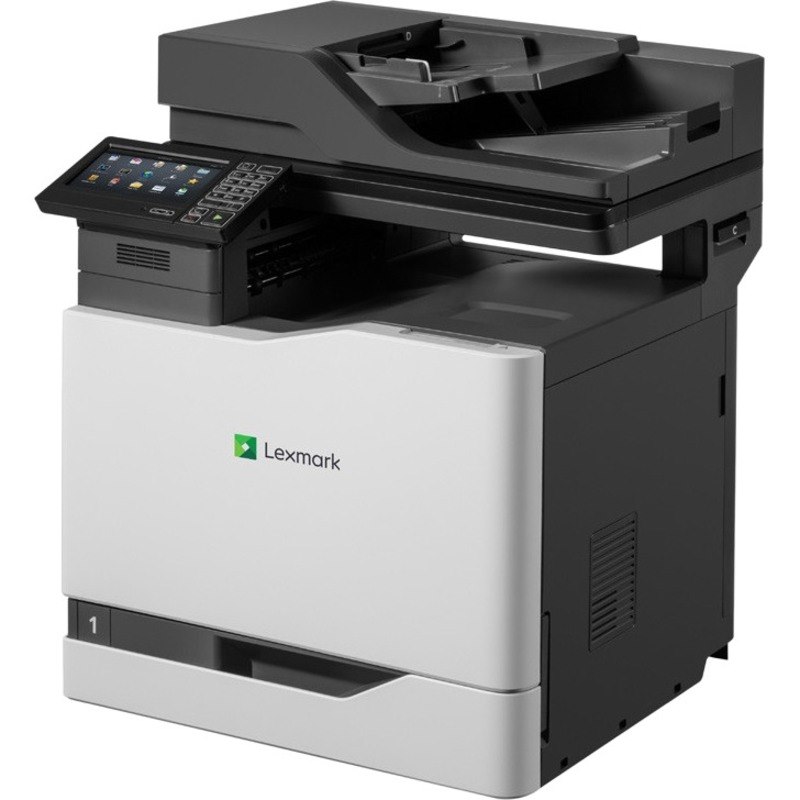 Lexmark CX820 CX820de Laser Multifunction Printer-Color-Copier/Fax/Scanner-52 ppm Mono/52 ppm Color Print-2400x600 Print-Automatic Duplex Print-200000 Pages Monthly-650 sheets Input-Color Scanner-1200 Optical Scan-Color Fax-Gigabit Ethernet