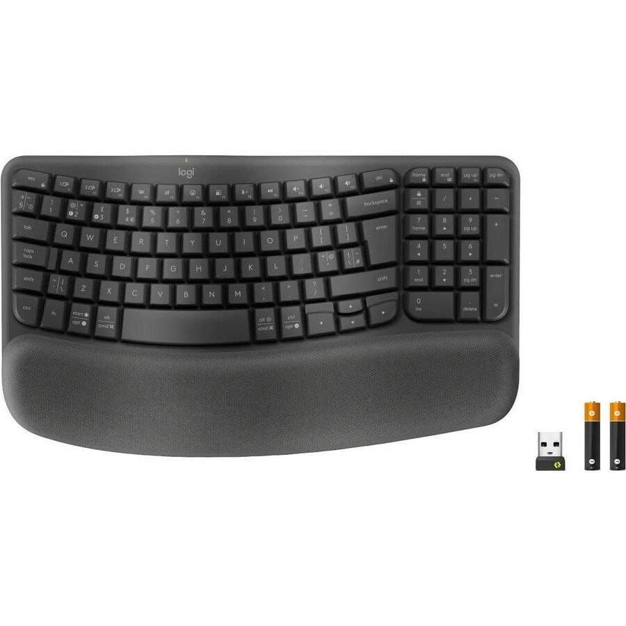 Logitech Wave Keys for Business Keyboard - Wireless Connectivity - USB Type A Interface - English (UK) - QWERTY Layout - Graphite