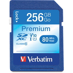 Verbatim 256GB Premium SDXC Memory Card, UHS-I V10 U1 Class 10