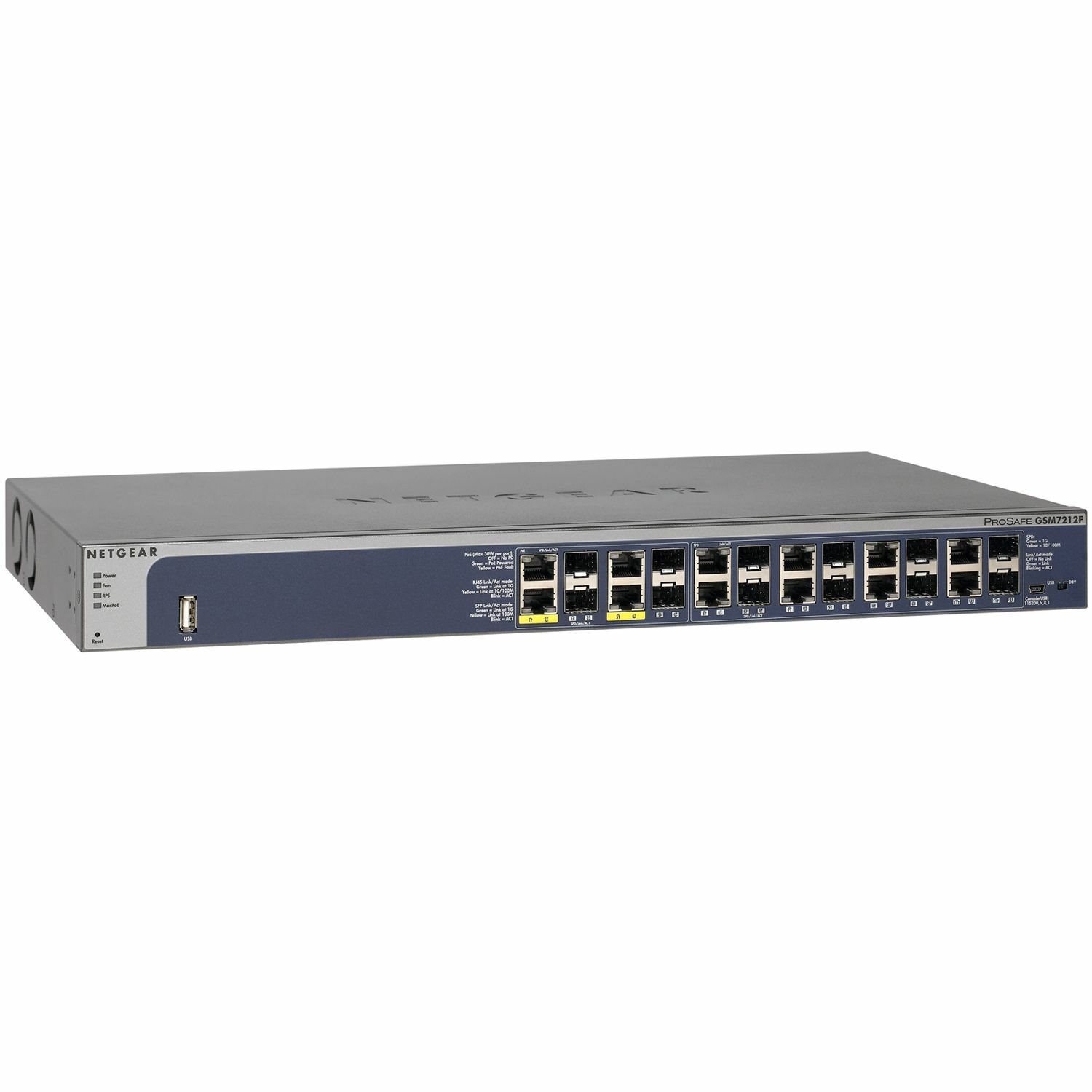 Netgear ProSafe GSM7212F 12 Ports Manageable Ethernet Switch - Gigabit Ethernet, Fast Ethernet