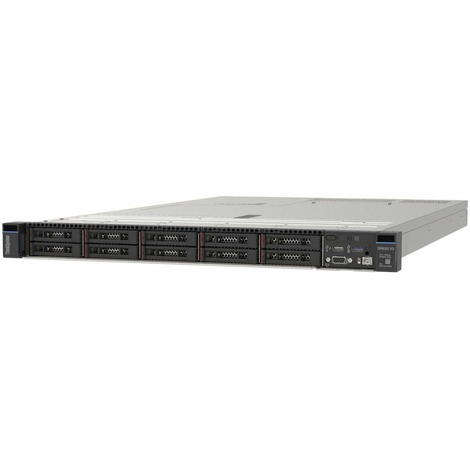 Lenovo ThinkSystem SR630 V3 7D731000NA 1U Rack Server - 1 x Intel Xeon Silver 4410T 2.70 GHz - 64 GB RAM - 5.76 TB SSD - (3 x 1.92TB) SSD Configuration - 12Gb/s SAS Controller