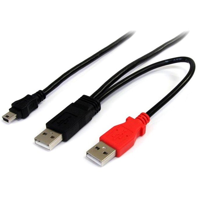 StarTech.com 1ft USB Y Cable for External Hard Drive