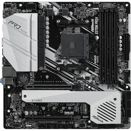 ASRock X570M Pro4 Desktop Motherboard - AMD X570 Chipset - Socket AM4 - Micro ATX