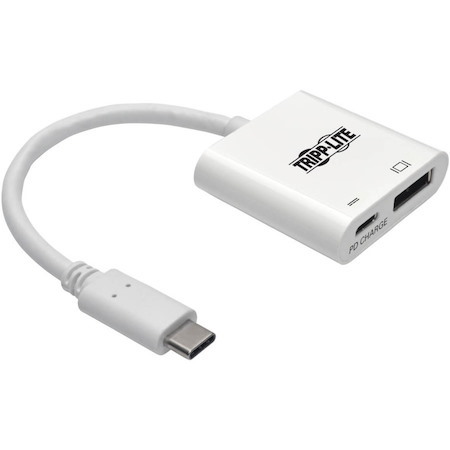 Tripp Lite by Eaton USB-C to DisplayPort Active Adapter Cable with Equalizer (M/F), UHD 8K, HDR, 60W PD Charging, White, 6 in. (15.2 cm)