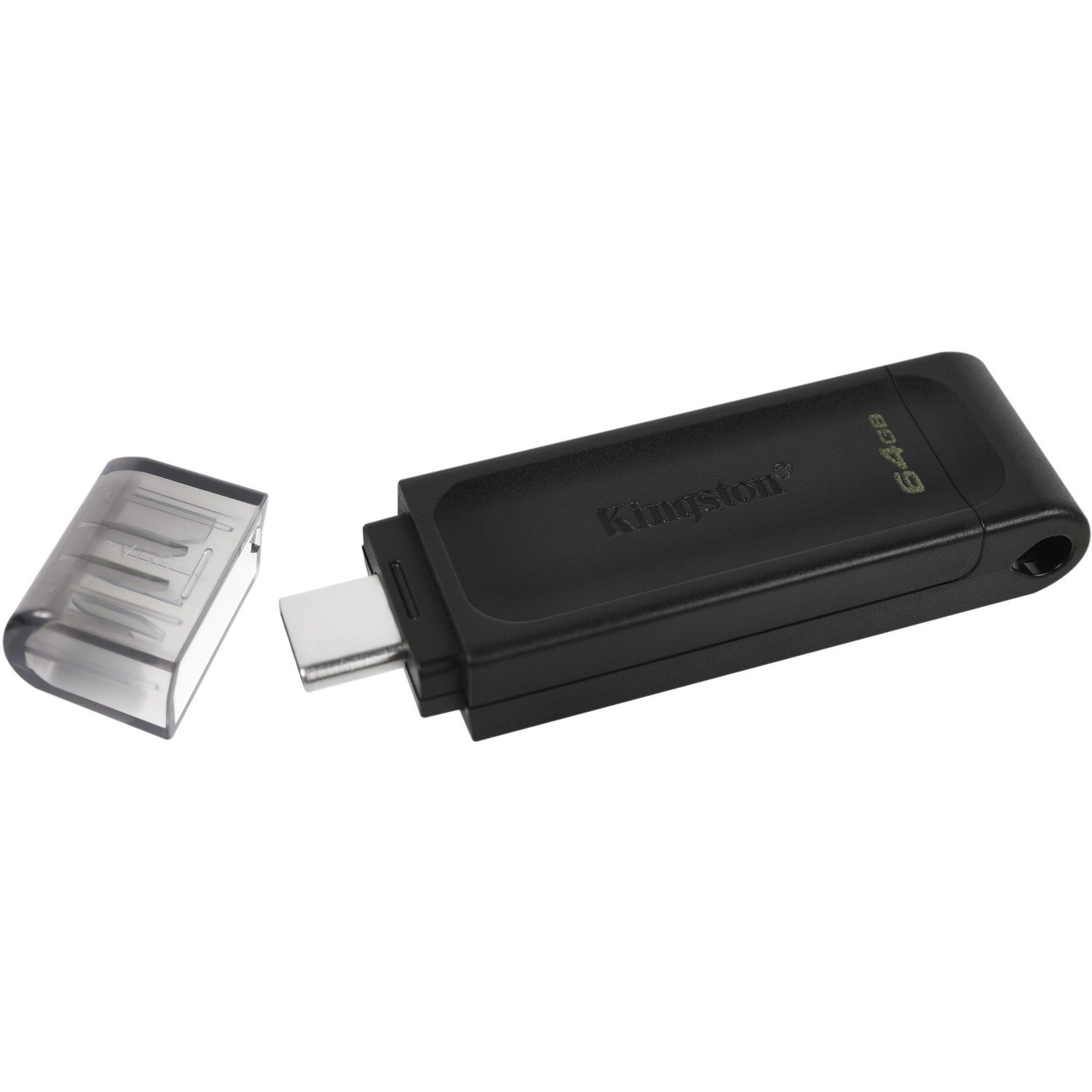 Kingston DataTraveler 70 64 GB USB 3.2 (Gen 1) Type C Flash Drive - Black