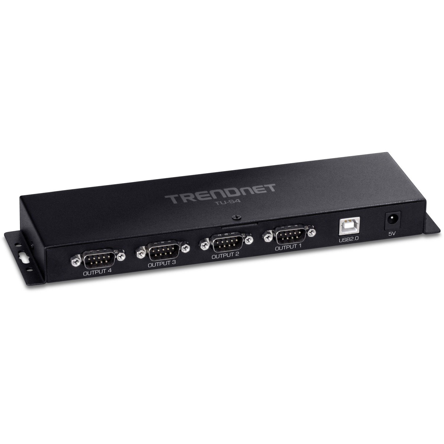 TRENDnet TU-S4, 4-Port USB to Serial RS232 Hub, Black