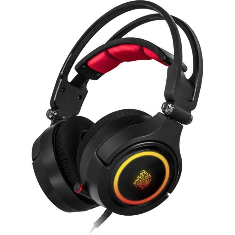 Tt eSPORTS CRONOS Riing Wired Over-the-head Stereo Headset - Diamond Black, Red