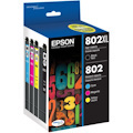 Epson DURABrite Ultra 802XL Original High/Standard Yield Inkjet Ink Cartridge - Combo Pack - Black, Cyan, Magenta, Yellow - 4 Pack