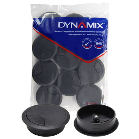 Dynamix 60mm Desk Grommet Black - 10 Pack