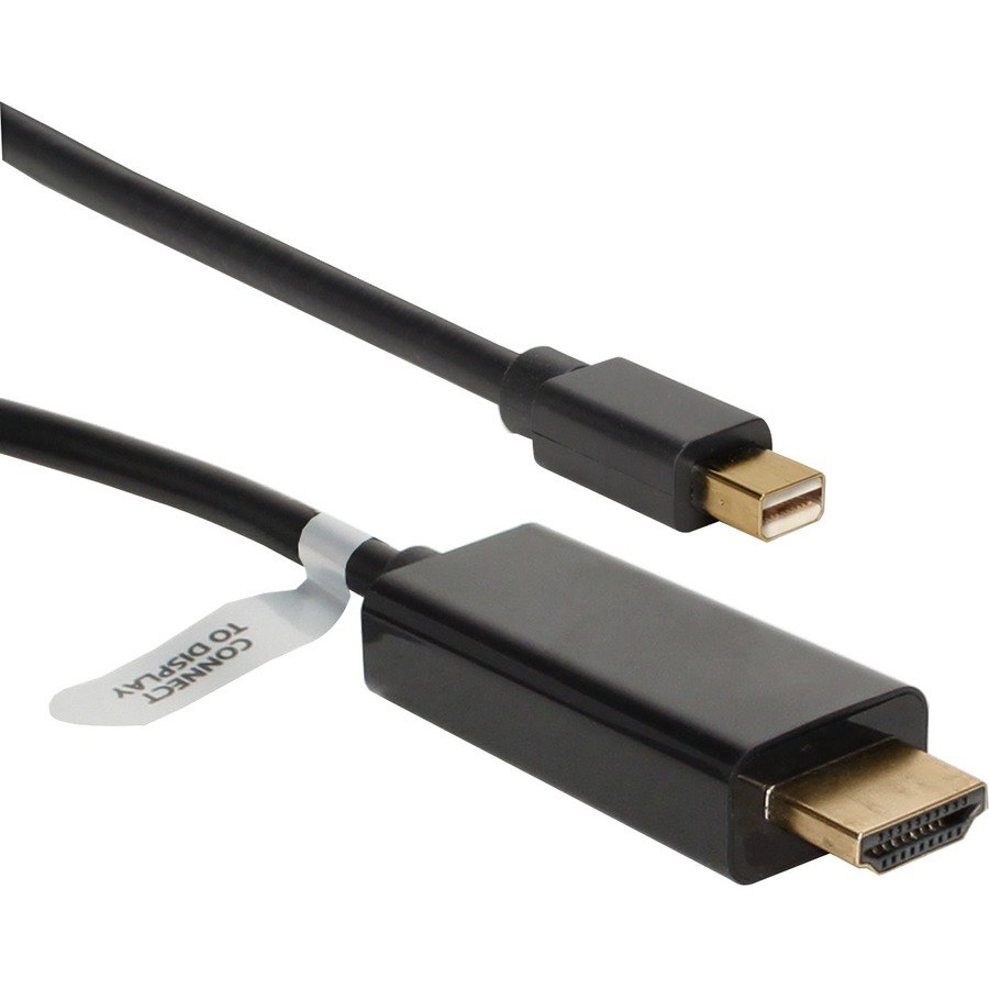 QVS 10ft Mini DisplayPort/Thunderbolt to HDMI Digital Video Black Cable