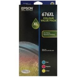 Epson DURABrite Ultra 676XL Original Inkjet Ink Cartridge - Value Pack - Cyan, Magenta, Yellow - 3 / Pack
