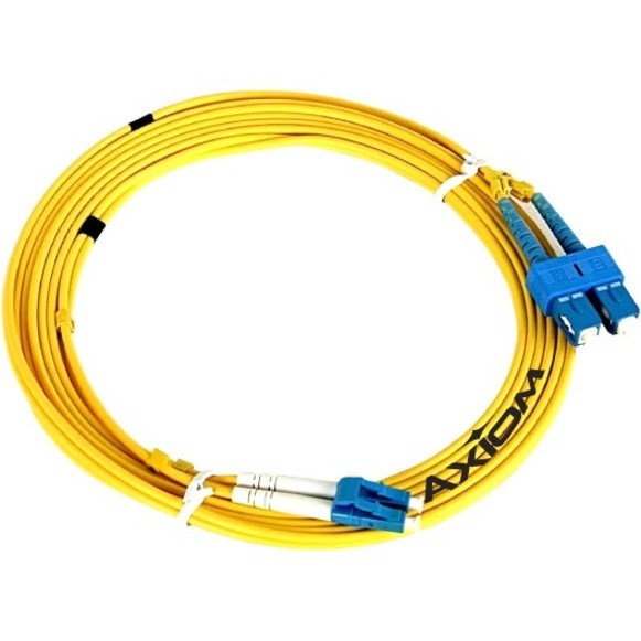 Axiom LC/SC Singlemode Duplex OS2 9/125 Fiber Optic Cable 25m
