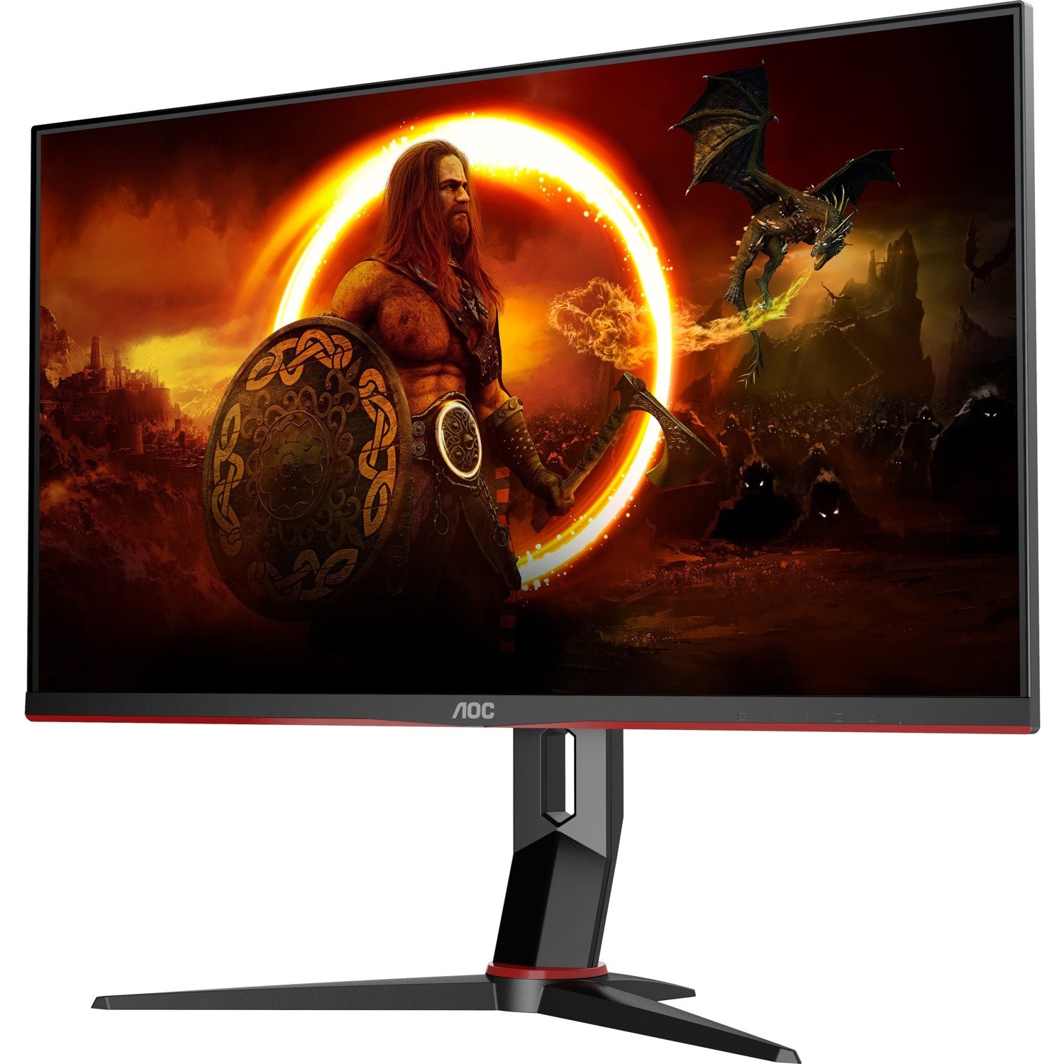 AOC U28G2XU2/BK 28" Class 4K UHD Gaming LCD Monitor - 16:9 - Matte, Black Red