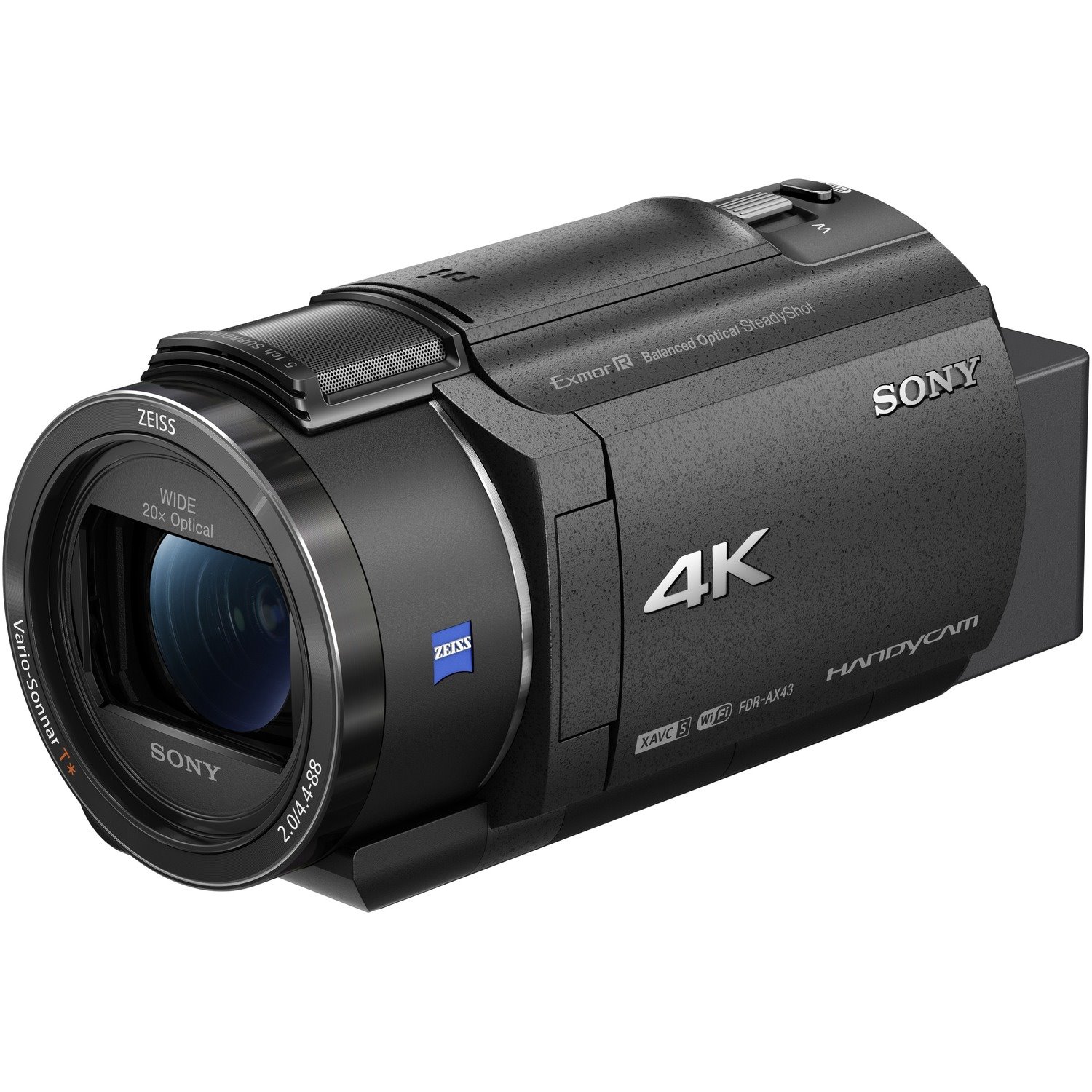 Sony Pro Handycam AX43 Digital Camcorder - 3" LCD Touchscreen - CMOS - 4K