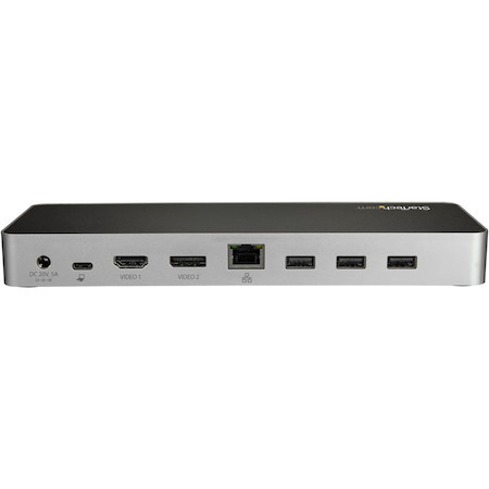 StarTech.com USB C Dock - 4K Dual Monitor HDMI & DisplayPort USB Type-C Docking Station - 60W Power Delivery, SD, 4-port USB 3.0 Hub, GbE